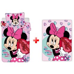   Disney Minnie Sweets gyerek, ovis ágyneműhuzat és polár takaró szett