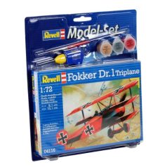   Revell Fokker Dr. 1 Triplane makett  1:72 makett készlet festékkel és kiegészítőkkel (64116)