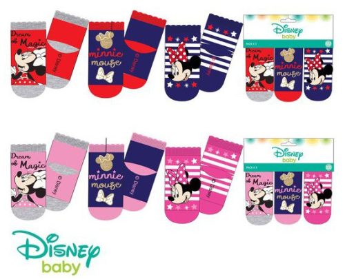 Disney Minnie baba zokni 3 pár/csomag (0-6 hónap) felső sor