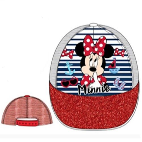 Disney Minnie gyerek baseball sapka, 52 cm, csillámos, fehér hálós - Ábrándos tengerész