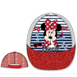  Disney Minnie gyerek baseball sapka, 54 cm, csillámos, fehér hálós - Ábrándos tengerész