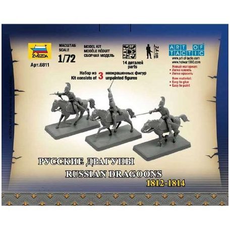 Zvezda Russian Dragoons Historic Miniatures  makett figura 1:72 (6811)