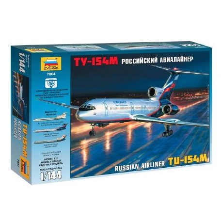 Zvezda Tupolev Tu-154M Russian Airliner  1:144 makett repülő (7004)
