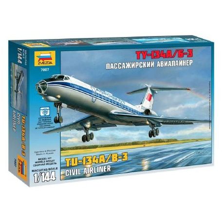 Zvezda Tupolev Tu-134B  1:144 makett repülő (7007)