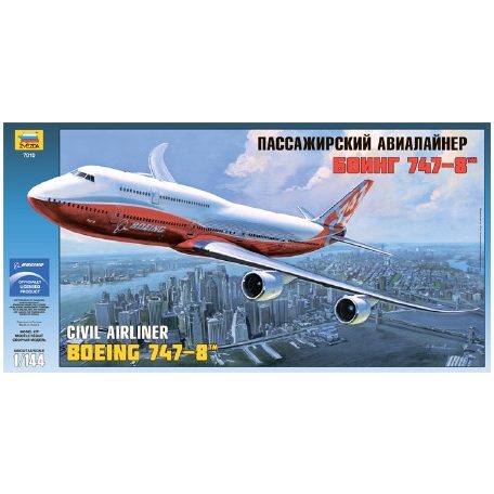 Zvezda Boeing 747-8  1:144 makett repülő (7010)