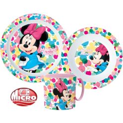   Disney Minnie étkészlet, micro műanyag szett 265 ml-es bögrével