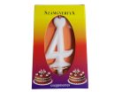 Számgyertya 4 - fehér