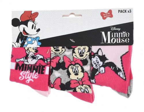 Disney Minnie gyerek zokni 3 pár/csomag 31-34 pink