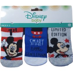 Disney Mickey Baba zokni 3 pár/csomag 6-12 hónap