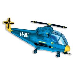 Helicopter Blue, Helikopter fólia lufi 36 cm (WP)