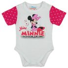 Rövid ujjú baba body csillámos Minnie egér mintával fehér Méret: 80 *