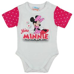   Rövid ujjú baba body csillámos Minnie egér mintával fehér Méret: 80 *