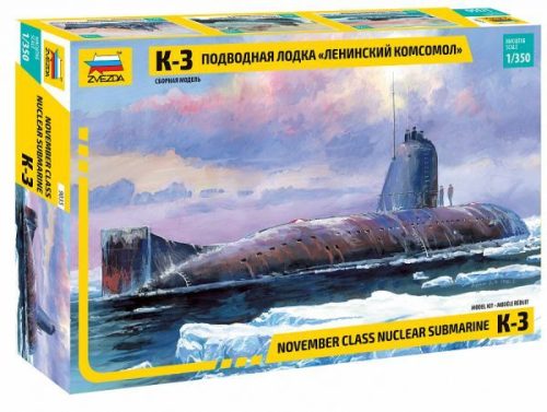 Zvezda K-3November Class Nuclear Sm  1:350 makett hajó (9035)