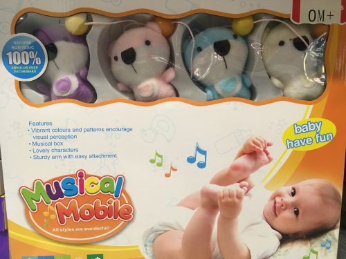 BabyBruin Zenélő forgó kiságy fölé Plüss mackók