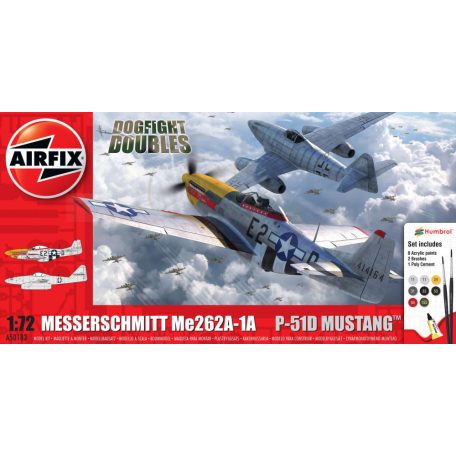 Airfix Messerschmitt Me262 & P-51D Mustang Dogfight Double 1:72 makett készlet festékkel és kiegészí