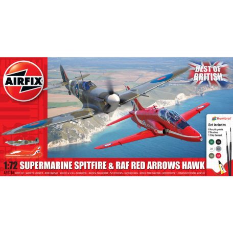 Airfix Best of British Spitfire and Hawk 1:72 makett készlet festékkel és kiegészítőkkel (A50187)