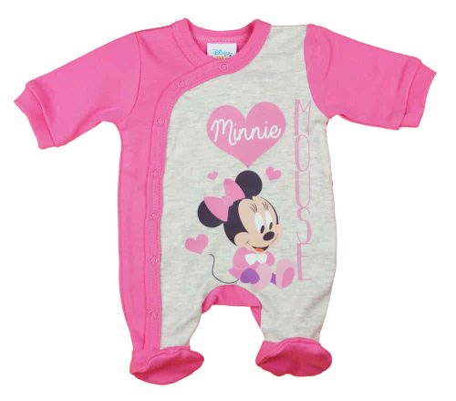 Hosszú ujjú elöl patentos rugdalózó Minnie egér mintával