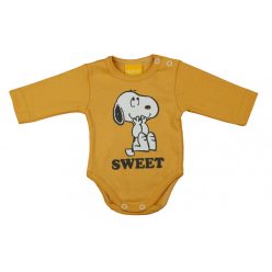 Hosszú ujjú baba body Snoopy mintával