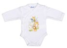 Elöl patentos hosszú ujjú baba body Szafari mintával