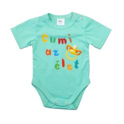Feliratos rövid ujjú baba body