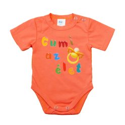 Feliratos rövid ujjú baba body