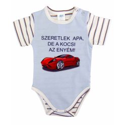 Feliratos rövid ujjú baba body