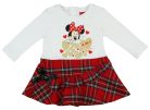 Disney Minnie hosszú ujjú lányka ruha| alul fekete masnis