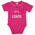 "Kis főnök" feliratos rövid ujjú baba body pink