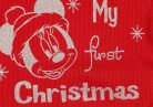 Disney Minnie "My first Christmas" feliratos hosszú ujjú karácsonyi baba body|kombidressz piros