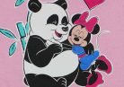 Disney Minnie pandás belül bolyhos ujjatlan rugdalózó