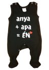 "anya+apa=Én" feliratos ujjatlan rugdalózó