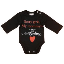   "Sorry girls. My Mommy's my valentine" feliratos valentin napi baba body fekete