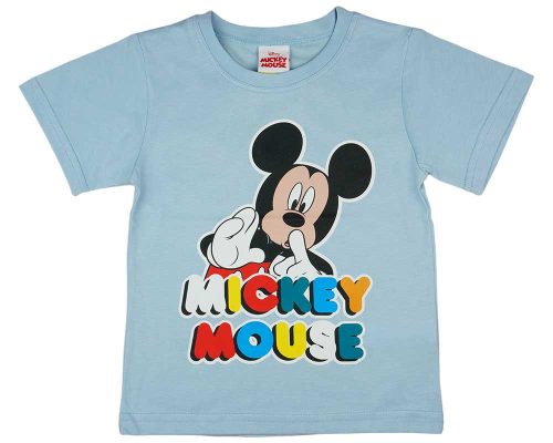 Rövid ujjú fiú póló Mickey mintával színes felirattal