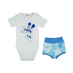  Rövidnadrágos kisfiú babaruha szett Mickey egér mintával
