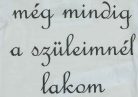 Rövid ujjú "még mindig a szüleimnél lakom" feliratos baba body