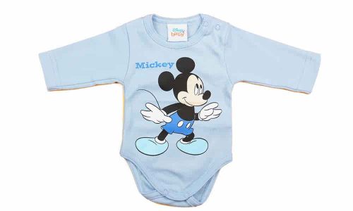 Hosszú ujjú baba body Mickey mintával