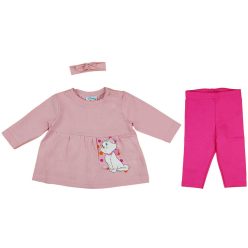 3 részes baba szett Marie cica mintával