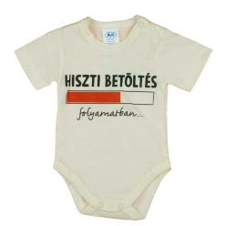   Rövid ujjú baba body "Hiszti betöltés folyamatban" felirattal