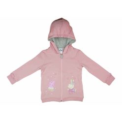   Belül bolyhos kapucnis kislány kardigán Peppa malac mintával