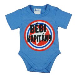   Rövid ujjú baba body "Bébi kapitány" felirattal