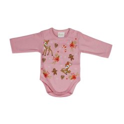 Hosszú ujjú baba body karácsonyi mintával