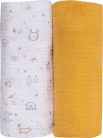 Bubaba muslin pelenka 70x70 cm (2 db)- Yellow
