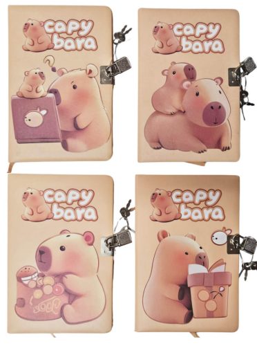 Kapibara napló kulccsal, A/5, többféle változat (031)