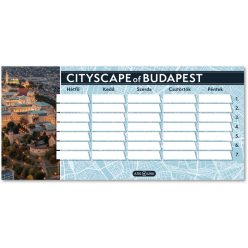 Cityscape órarend, 23x11 cm, kétoldalas