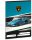 Lamborghini, autós tűzött füzet A/5, 32 lap vonalas 2.osztály (16-32), fekete-szürke-kék