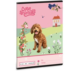   Doggie, kutyás tűzött füzet A/5, 32 lap vonalas 3.osztály (12-32), Cute Animals