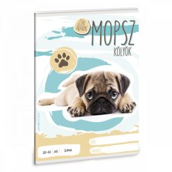   Cuki állatok tűzött füzet A/5, 32 lap sima, kutyás, mopsz