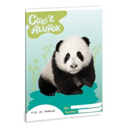   Cuki állatok tűzött füzet A/5, 32 lap vonalas (21-32), panda