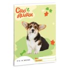 Cuki állatok tűzött füzet A/5, 32 lap kockás, welsh corgi