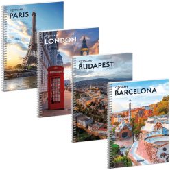 Cityscape spirál füzet A/4, sima, 60 lapos, többféle